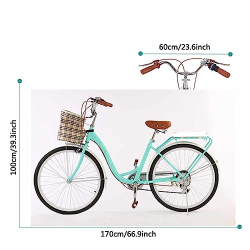 ShangWen Women Beach Cruiser Bike 7-Speed Hybrid Bicycle GN