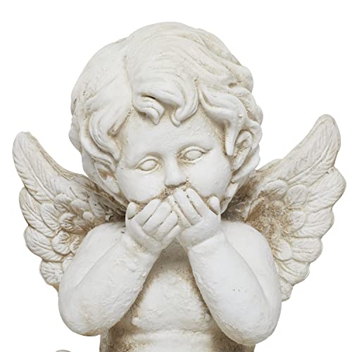 Deco 79 Magnesium Oxide Biblical Angel Garden Sculpture Set of 3 White 11"W, 29"H