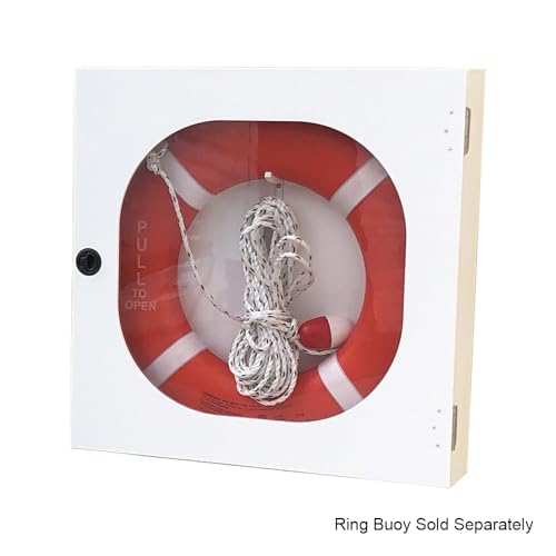 Aquatic Technology Safety Station Cabinet for 30 Inch Life Ring Buoy with Throw Line