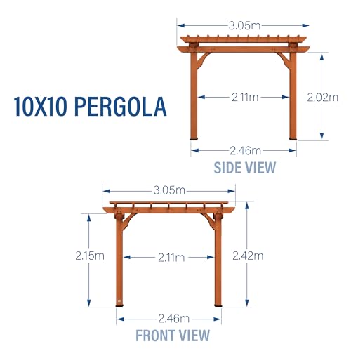 Backyard Discovery Beaumont 10' x 10' Cedar Wood Pergola Kit Light Brown
