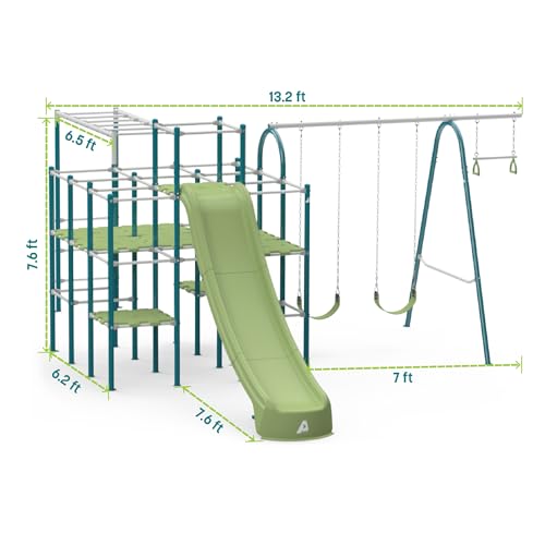 Activplay Modular Jungle Gym Set for Kids Outdoor Playset with Swing, Slide, Monkey Bars