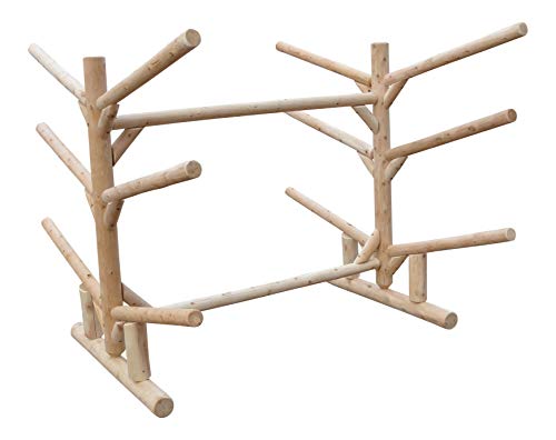 Log Kayak Rack 2 Canoe + 4 Kayak/SUP Rack Unfinished