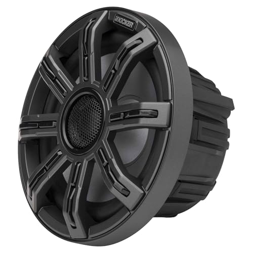 KICKER MSC 8-Inch Premium Marine 4-Ohm LED Coaxial Speakers, Pair