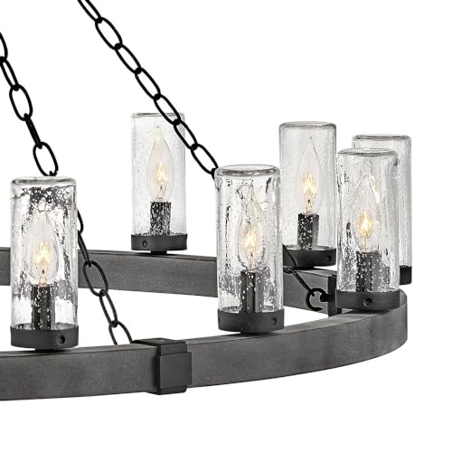 Hinkley Sawyer Collection 15-Light 4W LED Extra Large Outdoor Hanging Lantern Aged Zinc