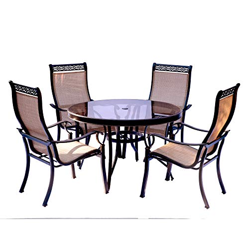 Hanover Monaco 5 Piece Outdoor Dining Set Tan