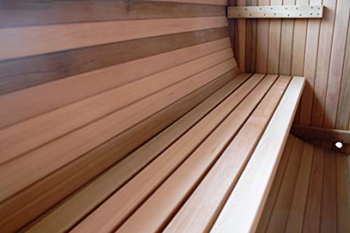 SymbolicSpas Outdoor 4 Person Canadian Pine Barrel Sauna Double Bench