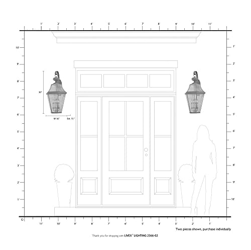 Livex Georgetown 4-Light Outdoor Wall Lantern Polished Brass