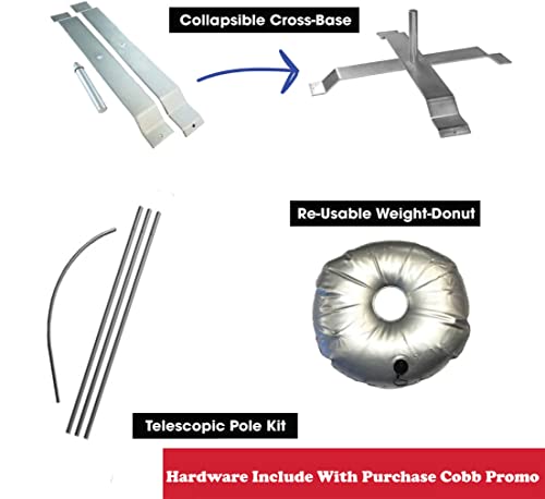 Cobb Promo Feather Flag Telescoping Hardware 14ft Pre Curved Pole Kit Pack 9