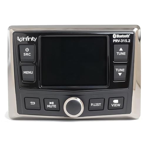 Enrock Marine Infinity PRV-315.2 Marine Bluetooth Radio Receiver with 4x 6.5" Speakers, 10" Subwoofer, Amplifier & Accessories Chrome