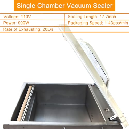 WYDDDARY Heavy Duty Vacuum Sealer 110V Stainless Steel 900W 17.7inch Sealing Length