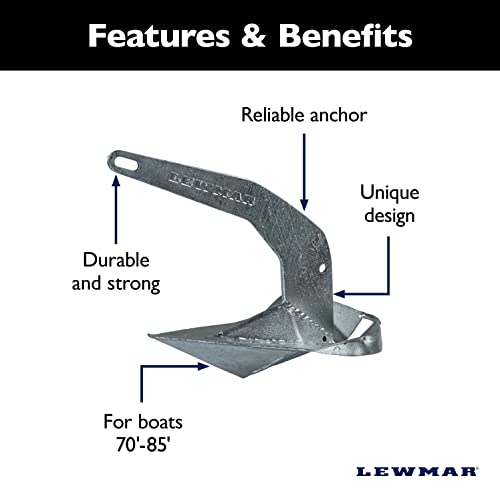Lewmar Galvanized Steel Epsilon Anchor 110 lbs Silver