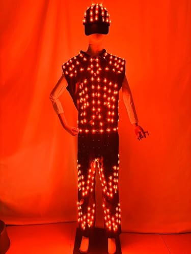 Earthradius LED Robot Costume Luminous Stage Dress Medium Black