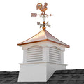 Good Directions 26" Square Coventry Vinyl Cupola with Rooster Weathervane White