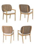 WholesaleTeak Grade-A Teak Wood Luxurious Solo Akyee Arm Chairs Set of 4 Teak