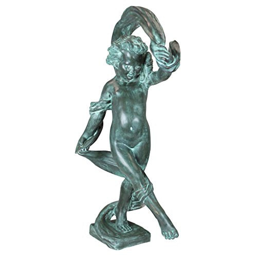 Design Toscano Girl of The Wind Bronze Garden Statue Two Tone Bronze & Verdigris