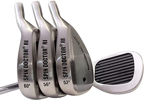 Spin Doctor 3 Club Scoring Set RI Golf Wedges 52° Pitching Wedge, 56° Sand Wedge, 60° Lob Wedge Silver