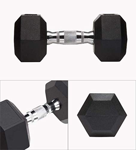 HAJEX Rubber Hex Dumbbell Pairs with Dumbbell Rack