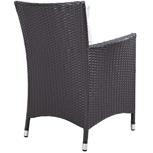Pemberly Row Patio Dining Chair Set of 4 Espresso and White
