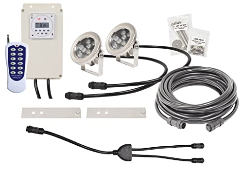 EASYPRO RGB2-100 AquaShine Color Changing LED Fountain Light Kit Cyan