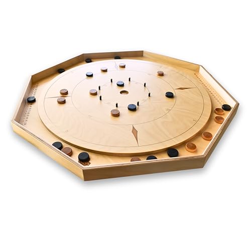 Crokinole Canada The Crokinole Master Large Traditional Board Game Set Brown