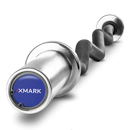 XMark Olympic Bar Curl Bar with Weights Offer 95 lb Set Texas Star Olympic Weight Plates Rubber Coated XM-3389 EZ Curl Bar
