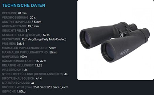 Celestron Echelon 20x70 Porro Binocular Black
