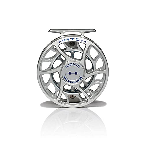 Hatch Outdoors Iconic Plus Large Arbor Fly Reel Clear/Blue 5
