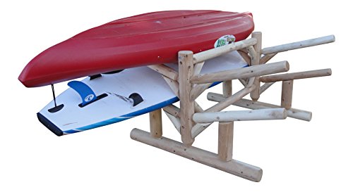 Log Kayak Rack 4 Place Paddle Board Storage Unfinished