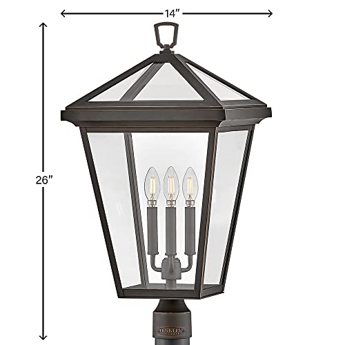 Hinkley Alford Place Large LED Post Top Lantern - Die Cast Aluminum, Dimmable Oil Rubbed Bronze