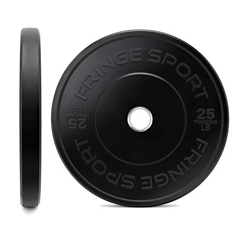 OneFitWonder Fringe Sport Bumper Weight Plate Sets - Low Odor Virgin Rubber - 370lbs