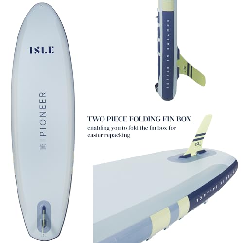 ISLE Surf and SUP Pioneer 3.0 Inflatable Stand Up Paddle Board Ice/Lumin/Slate