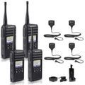 Motorola Solutions DTR700 Digital 2-Way Radio with 4 HKLN4606 Remote Speaker Mics Black