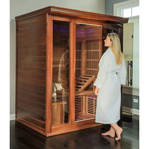 Blue Wave Radiant Saunas BSA1315 Cedar Elite 3-4 Person Infrared Sauna Wood