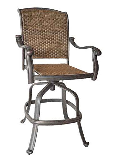Patio Land Santa Clara 6pc Outdoor Patio Set with Swivel Barstools 30" H Dark Bronze