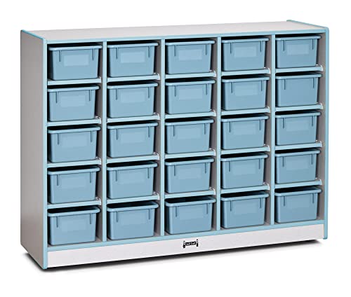 Jonti-Craft Rainbow Accents 25 Cubbie-Tray Mobile Storage Coastal Blue