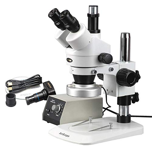 AmScope Digital Trinocular Stereo Zoom Microscope 3.5X-90X Magnification 8MP Camera