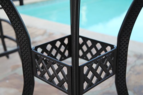 GrandPatioFurniture.com CBM Patio Elisabeth Collection Cast Aluminum 5 Piece 48" Bar Set Black Brown