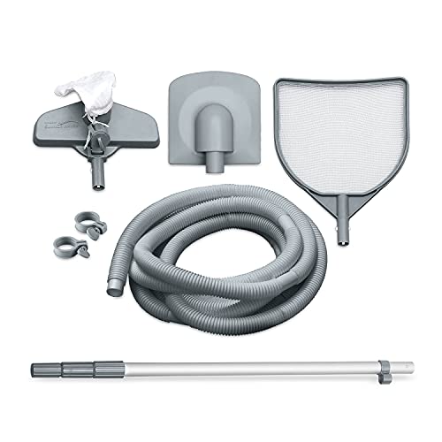 Summer Waves 18ft Elite Frame Above-Ground Pool with Filter Pump, Ladder & Pool Cover Gray
