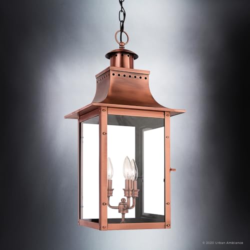 Urban Ambiance Luxury Antique Outdoor Pendant Light Large Rustic Copper 26" H x 12" W