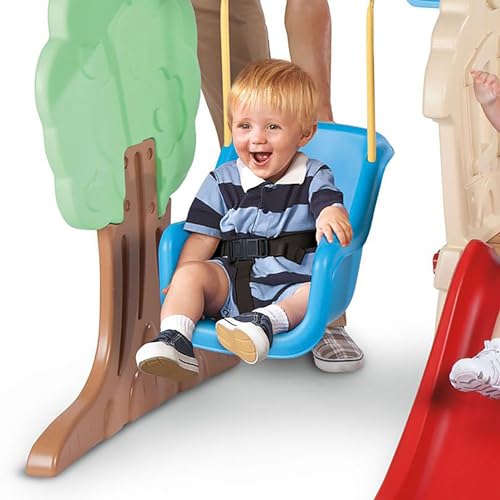 Multi-Color Climber & Swing Kids Slide Backyard Play Set Red Plastic Multicolor