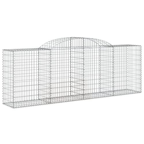 Arched Gabion Baskets 3 pcs Galvanized Iron 118.1"x19.7"x39.4"/47.2" White Black