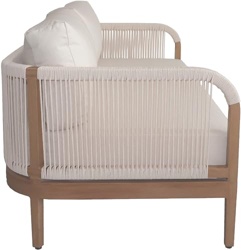 Meridian Furniture Maui Collection Modern Outdoor Patio Loveseat Cream