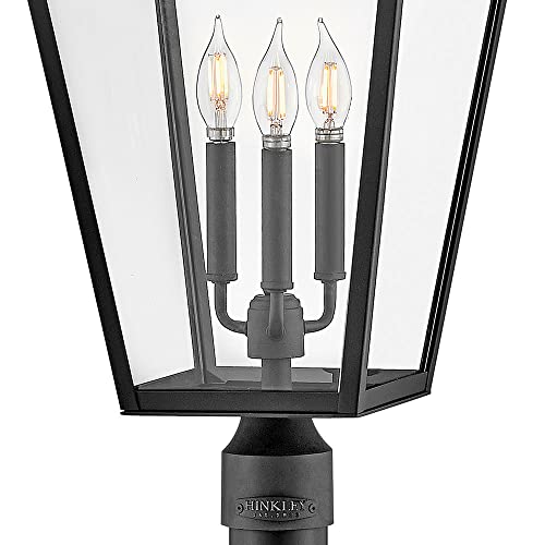 Hinkley Alford Place Large Post Top Lantern Die Cast Aluminum Museum Black