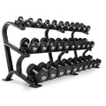 XMark Urethane Dumbbell Set with 3-Tier Rack 5-75lb