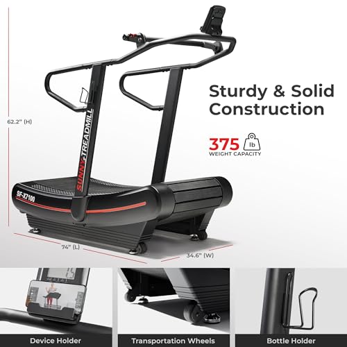 Sunny Health & Fitness Manual Treadmill Black