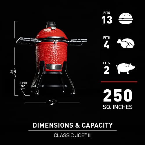 Kamado Joe Classic Joe III 18-Inch Charcoal Grill Red