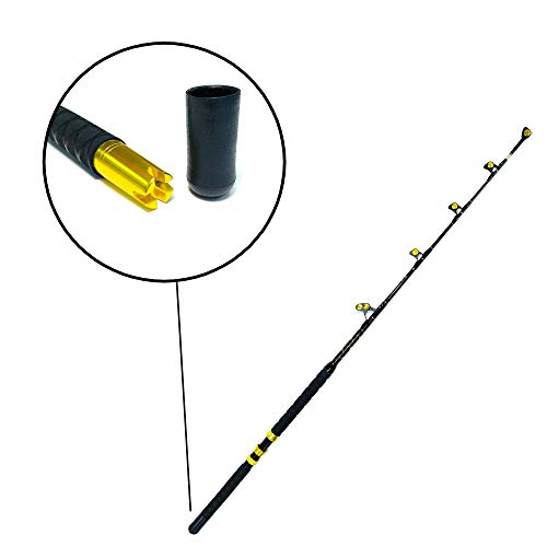 EAT MY TACKLE 80 Wide 2 Speed Fishing Reels on 130-160 lb Blue Marlin Rods (4 Pack) Black