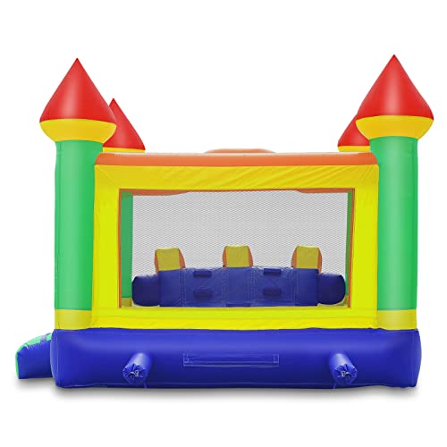Cloud 9 Commercial Grade Mega Double Slide Castle Bounce House with Blower Multicolor