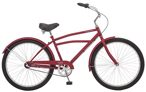 Schwinn Huron Adult Beach Cruiser Bike 26-Inch Red