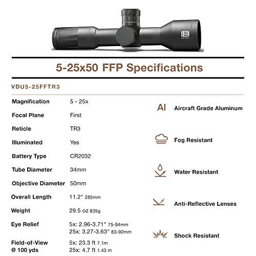 EOTECH Vudu 5-25x50mm FFP Precision Rifle Scope Black